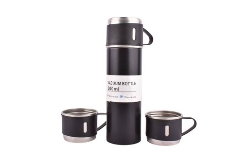 Termo Acero con 2 Tazas 500ML