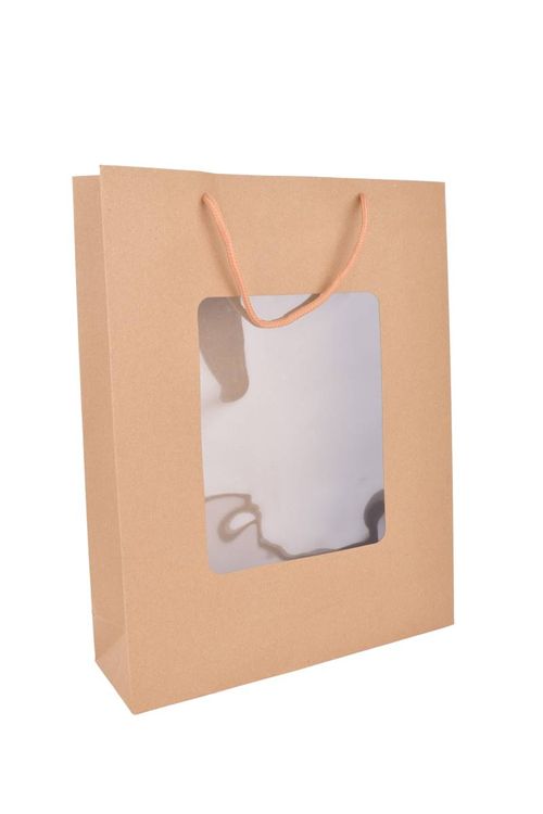 Bolsa Regalo 24x33x8cm Marron con Visor