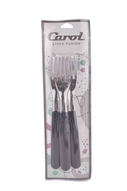 Tenedores Carol Mango Negro BL 3Un