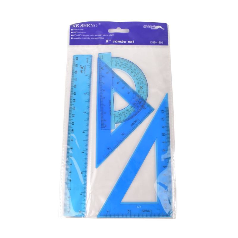 Set-Geometrico-Color-con-Regla-20CM-4Pz