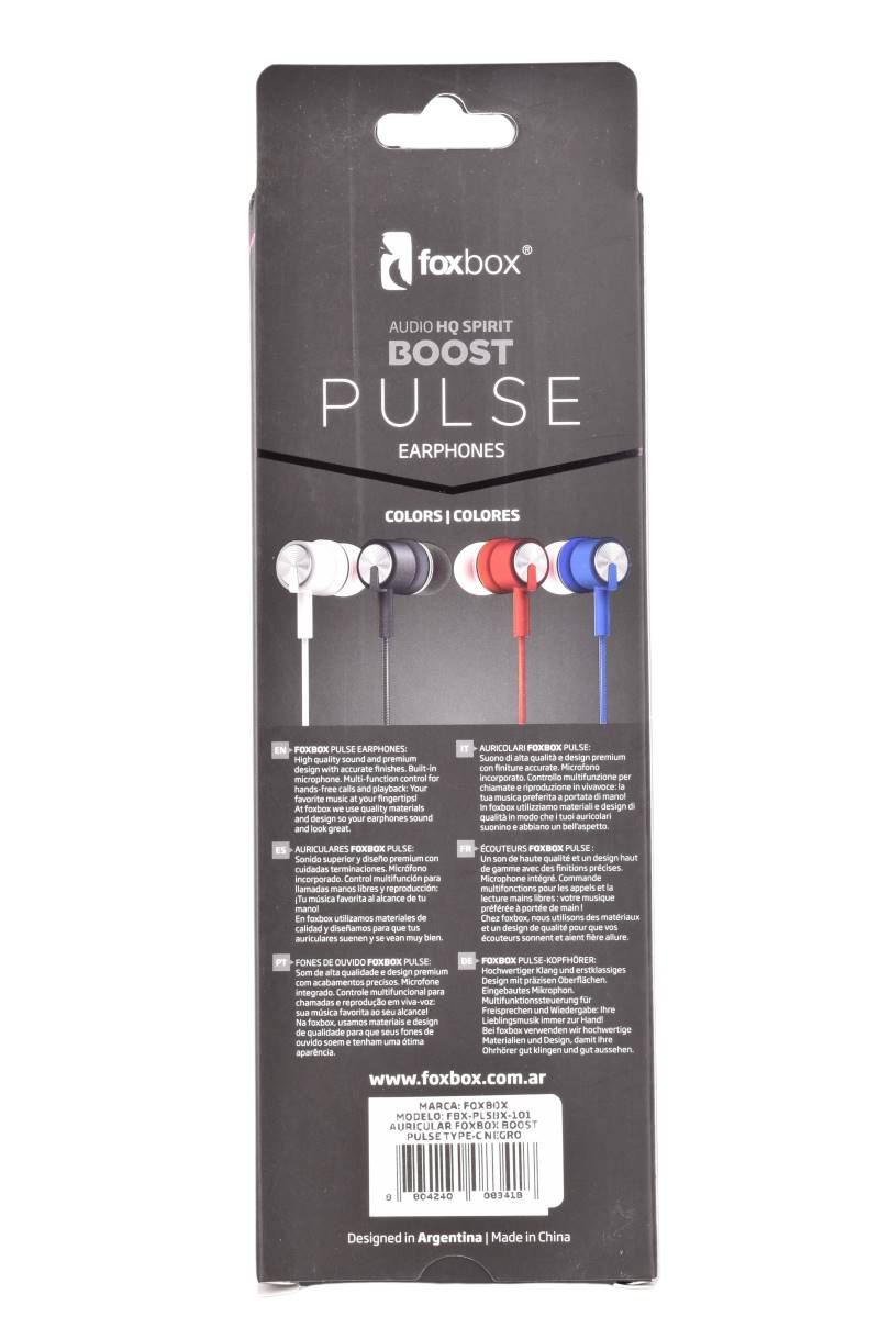 Auricular-Foxbox-Boost-Pulse-Tipo-C-Negro
