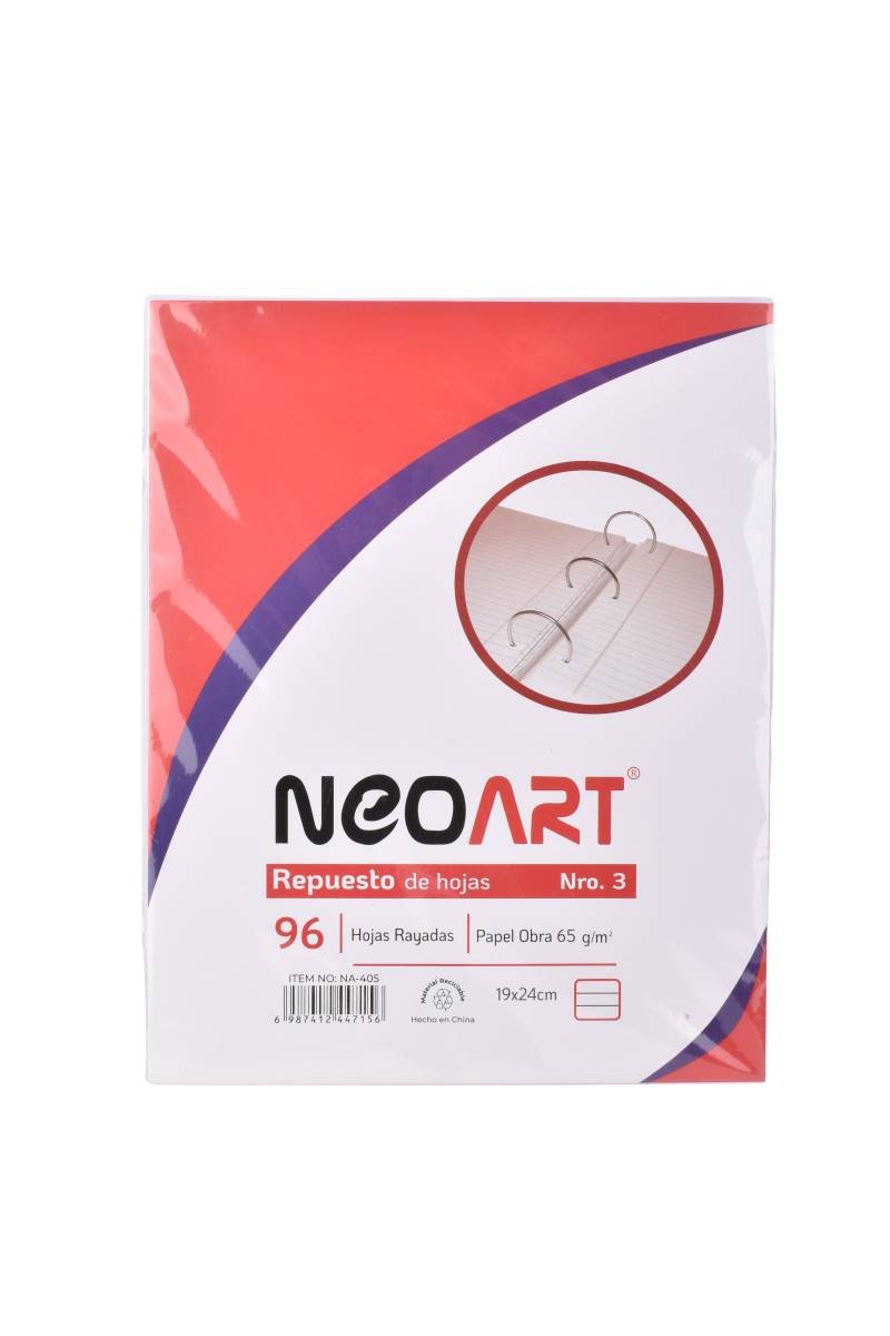 Repuesto-Neo-Art-480-Hojas-Rayado-19x24cm