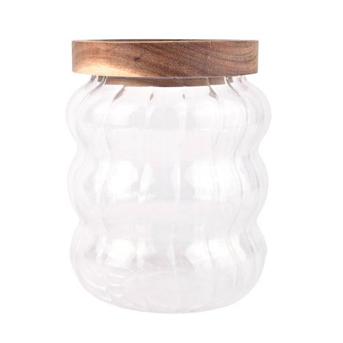 Frasco de Vidrio Tapa Madera 650ML