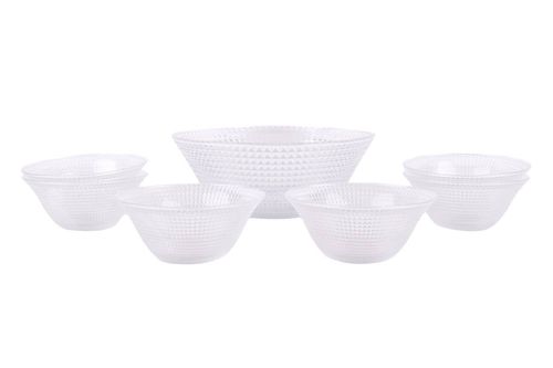 Compoteras con Bols Vidrio Labrado 7Pz