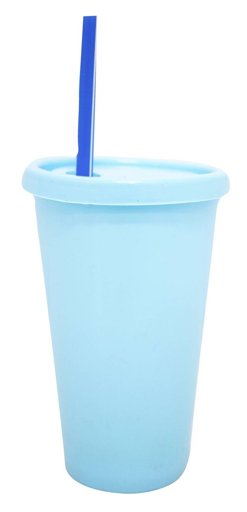 Vaso c/Tapa Plana y Sorbete 400ML