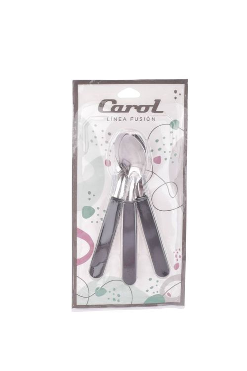 Cucharas Té Carol Mango Negro BL 3Un