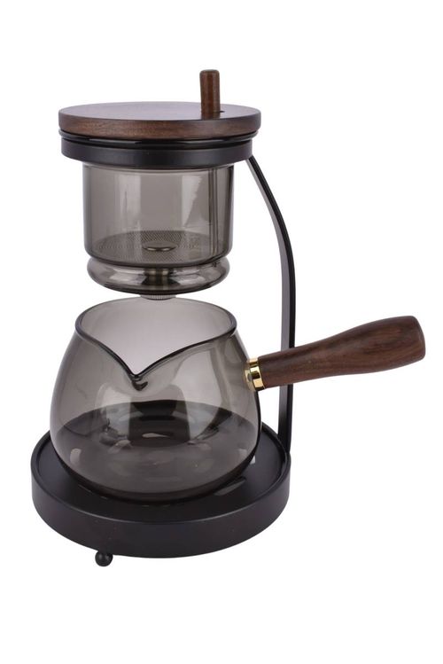 Cafetera Vidrio Sifón con Soporte Metal