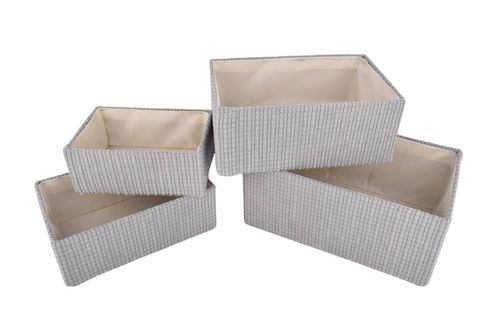 Canastos Tramado Gris 28x18x12CM 4UN