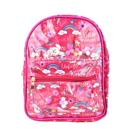 Mochila Infantil Frente Pins -Pompon Color vs