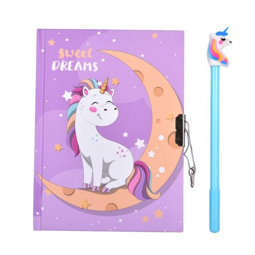 Diario Intimo con Boligrafo Unicornio