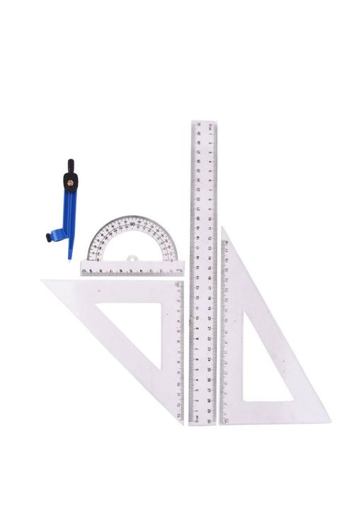 Set Geométrico Regla 30cm Compas 5PZ