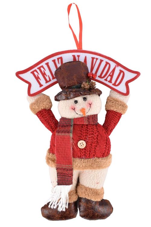 Figura Navideña con Cartel para Colgar 34CM