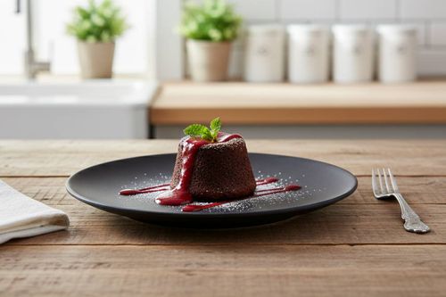 Plato Melamina Redondo Negro 20CM