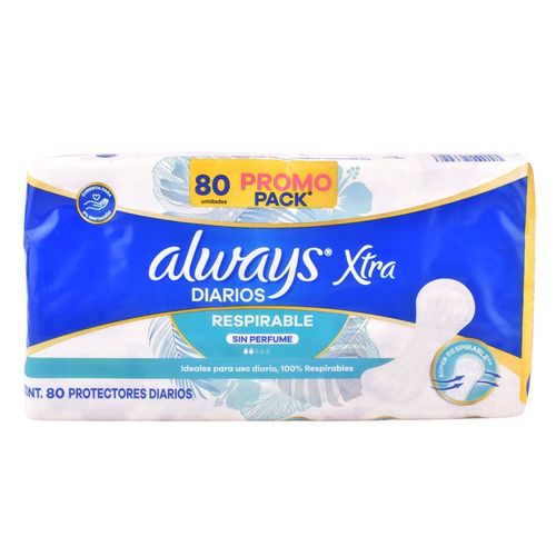 Protectores Diarios Always Respirable 80Un