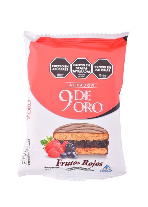 Alfajor 9 de Oro Frutos Rojos 45G