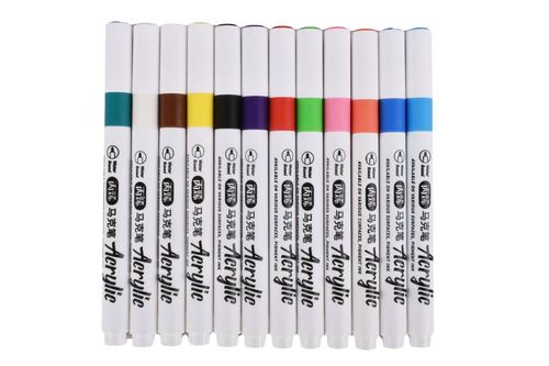 Marcadores Acrilico Tubo Plástico 12Un