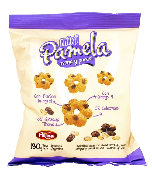 Galletas Mini Pamela Avena y Pasas 180G