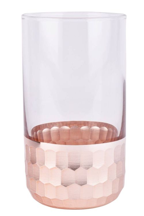 Vasos de Vidrio Base Nido de Abeja 300ML 6Un
