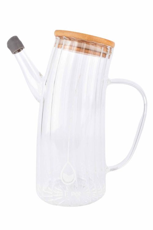Aceitera de Vidrio Tapa Bambú 750ML