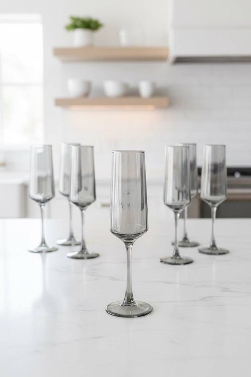 Copas Champagne Deliglass Gris 250ML 6Un