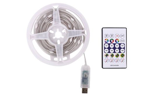 Luz Led Tira RGB USB c/Control 5M