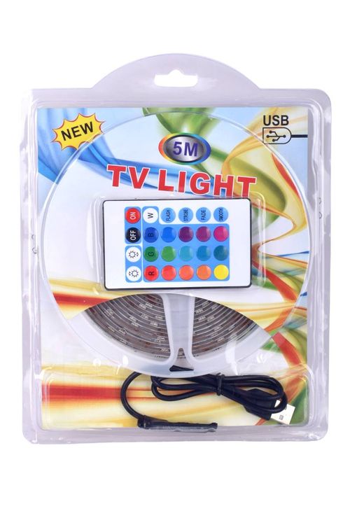 Luz Led Tira RGB USB c/Control 5M