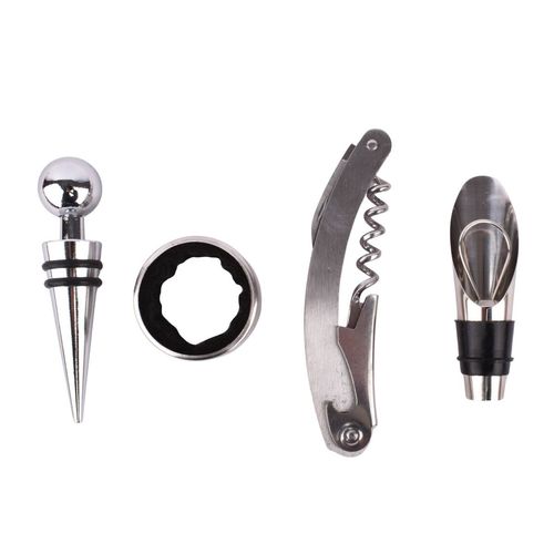 Set de Vino Estuche Redondo Madera 4Pz