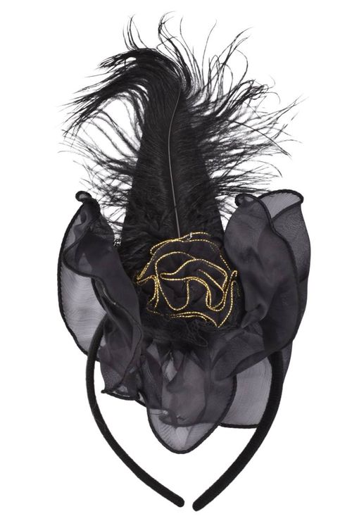 Vincha Hallowen Sombrero c/Pluma