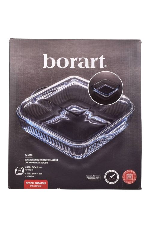 Fuente Cuadrada Tapa Acanalada 1600ML