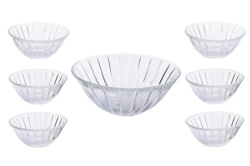 Ensaladera + 6 Compoteras de Vidrio