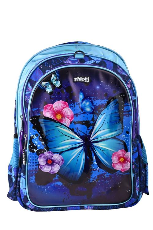 Mochila Espalda Butterfly Blue 18 Pulgadas