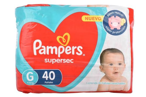Pañales Bebés Pampers Gde Supersec 40Un