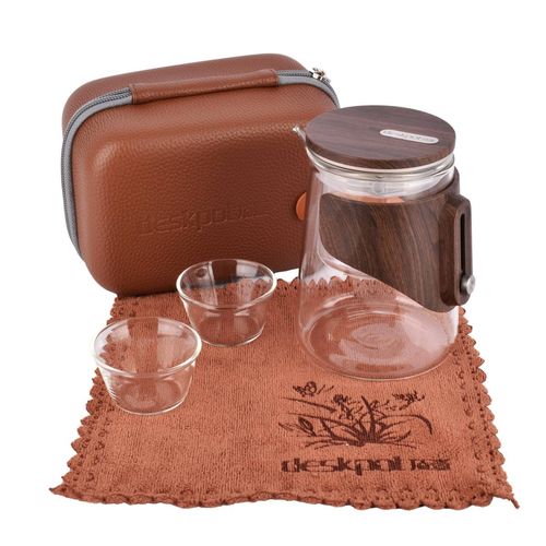 Tetera con 2 Tazas Estuche Cuero 350ML