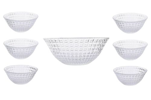 Ensaladera + 6 Compoteras de Vidrio