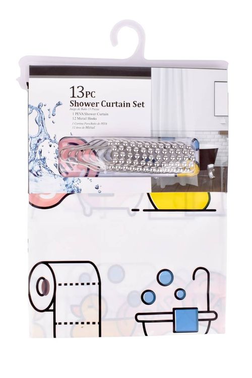 Cortina de Baño 180x180cm 13Pz