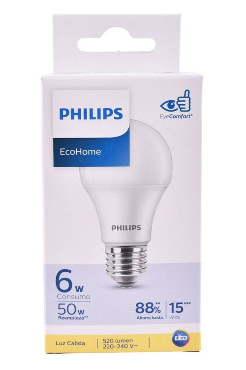 Lámpara Philips Led Ecohome 50W Cálida