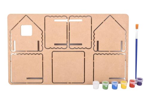 Set de Arte Casita Acrílicos + Pincel