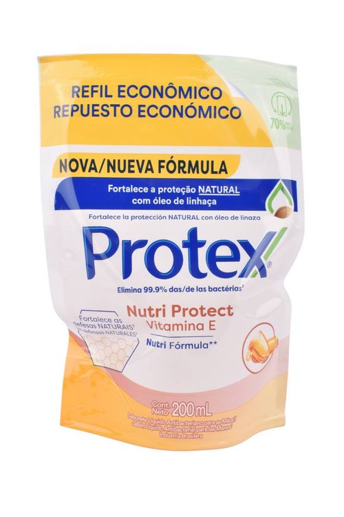 Jabón Líquido Manos Protex Refil Vitamina E 200ML