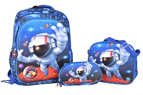 Mochila cartuchera+Lunchera Unic/Astro 3Pz