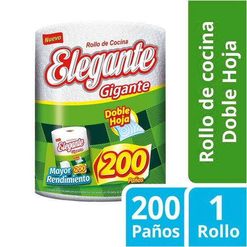 Rollo de Cocina Elegante Blanco 200 Paños