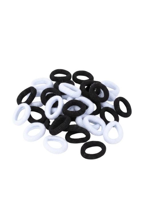 Gomita para Cabello Blanco y Negro 100Pz