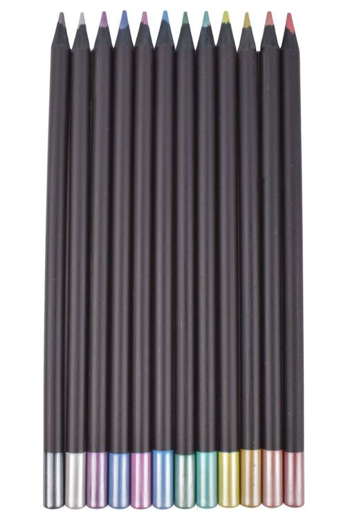 Lápices de Colores Faber Supersoft Metálicos 12Pz