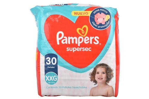 Pañales Bebés Pampers Xxg Supersec 30Un