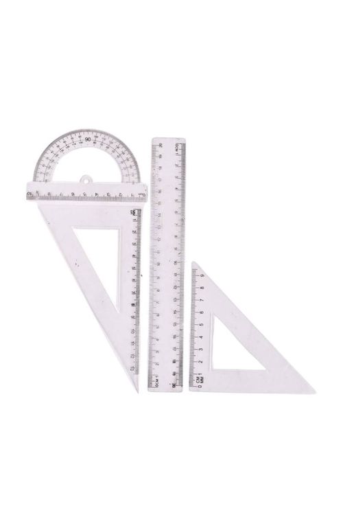 Set Geométrico Regla 20cm Bolsa 4PZ