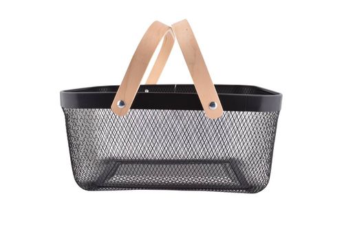 Canasto Metal con M/Madera 37x24x17CM