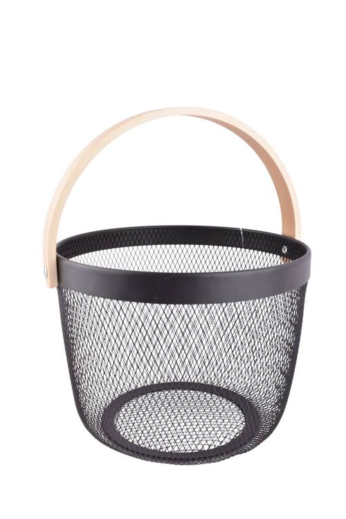 Canasto Oval Metal M/Madera 25X19CM