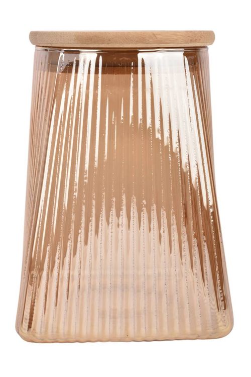 Frasco Vidrio Rayado Tapa Madera 750ML