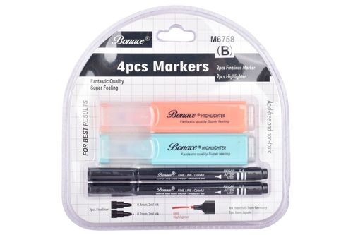 Set Resaltadores+Marcadores 4Un