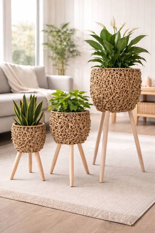 Set Macetero con Pie 3Pz