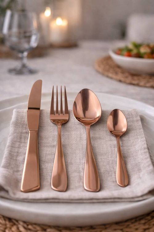 Juego de Cubiertos Dorado 24Pz